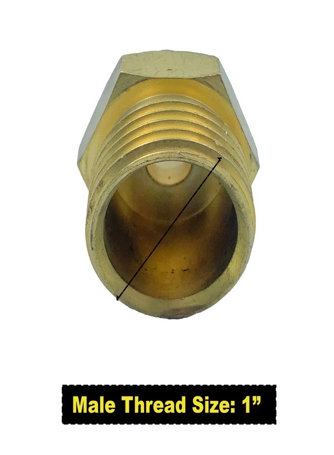 دي بي تي وصلة أنبوب ملولبة سداسية مخفضة من النحاس الأصفر مقاس 1/2 بوصة × 1 بوصة | عبوة من قطعة واحدة | - Image 4